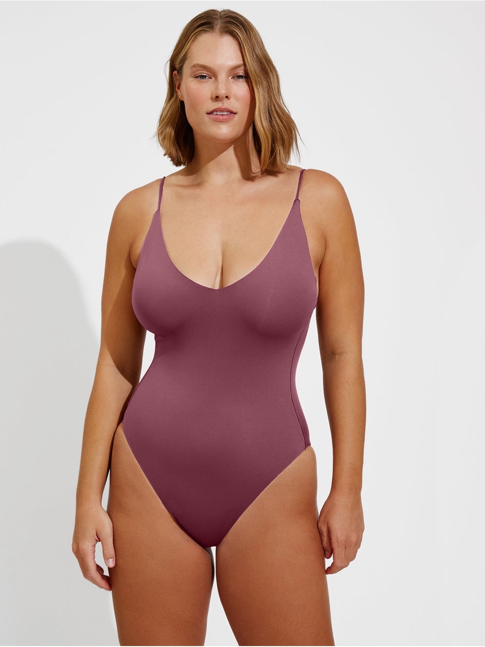 NEW Left on Friday Sunday One Piece Swimsuit In Desert Plum Size M - Picture 6 of 11